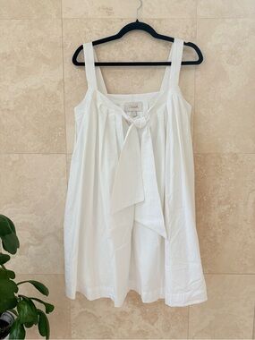 Cleobella ShylaWhite Organic Cotton Front Tie Babydoll Dress Size S EUC